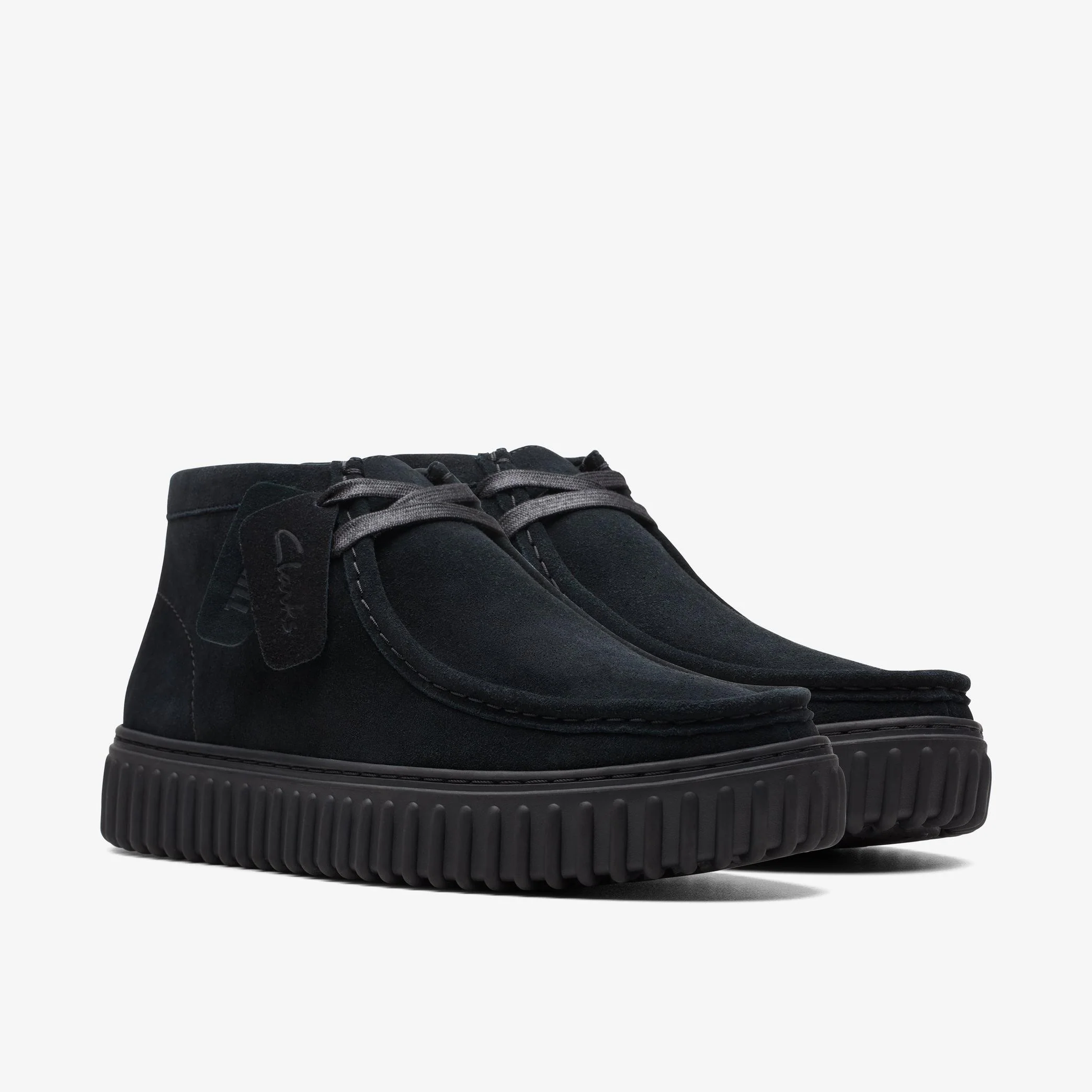 MENS CLARKS TORHILL HI (BLACK SUEDE) - Image 3