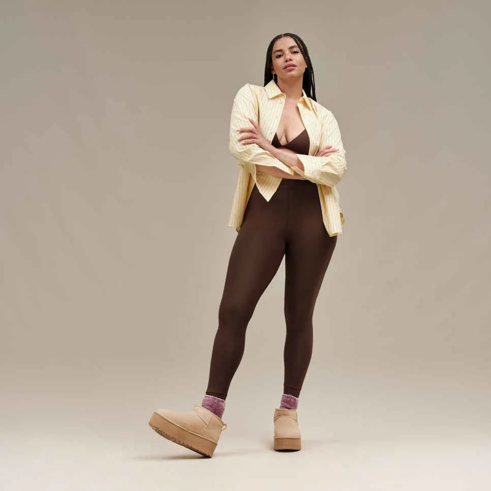 WOMENS UGG CLASSIC ULTRA MINI PLATFORM (SAND) - Image 5